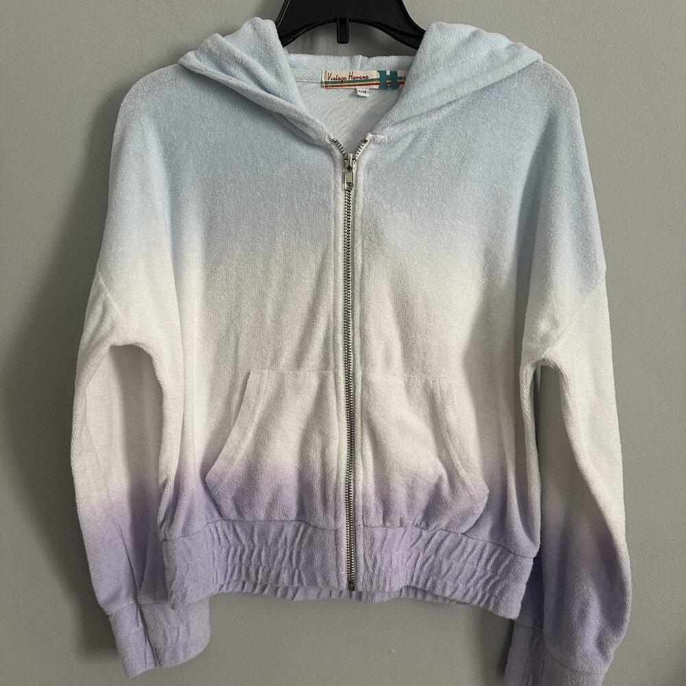 Vintage Havana Tie Dye Terry Cloth Elastic Bottom Hoodie Girls Size L
